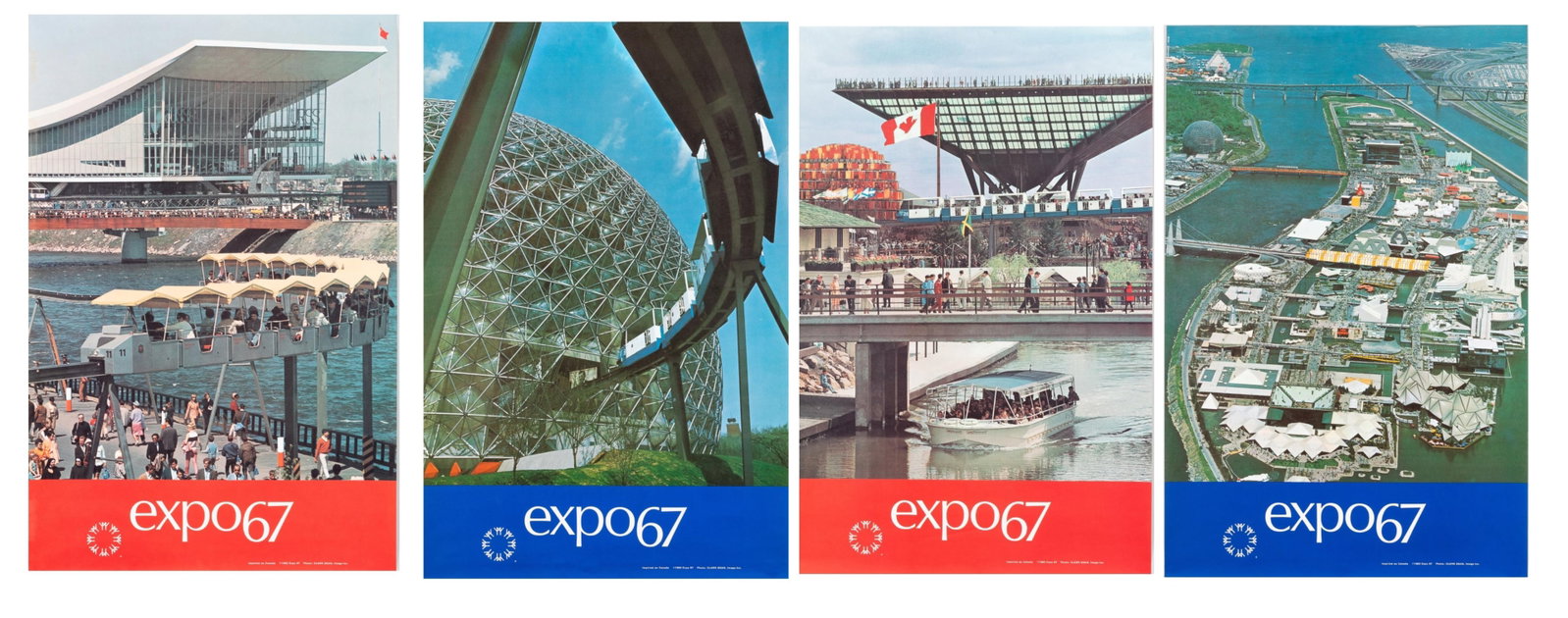 4 EXPO 67 INTERNATIONAL AND UNIVERSAL EXHIBITION MONTREAL POSTERS (1 of 5)