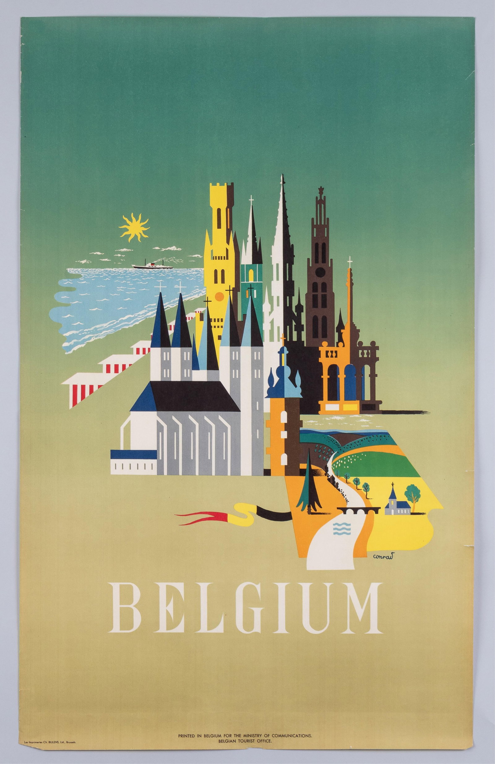 BELGIUM 1950s TRAVEL POSTER BY FREDERIC CONRAD (1 of 1)