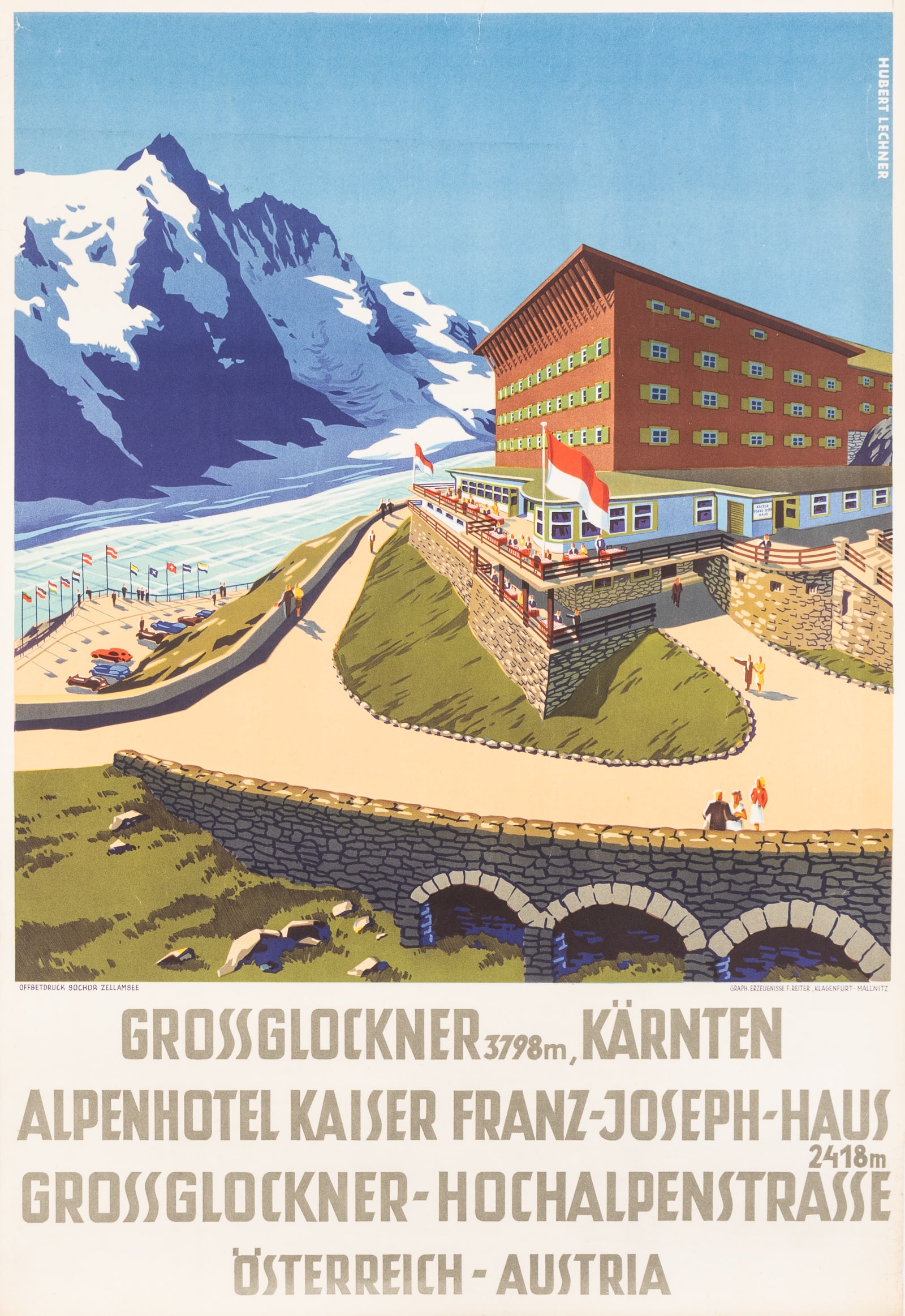AUSTRIA MOUNTAINS ALPINE TRAVEL POSTER BY HUBERT LECHNER (1 of 1)