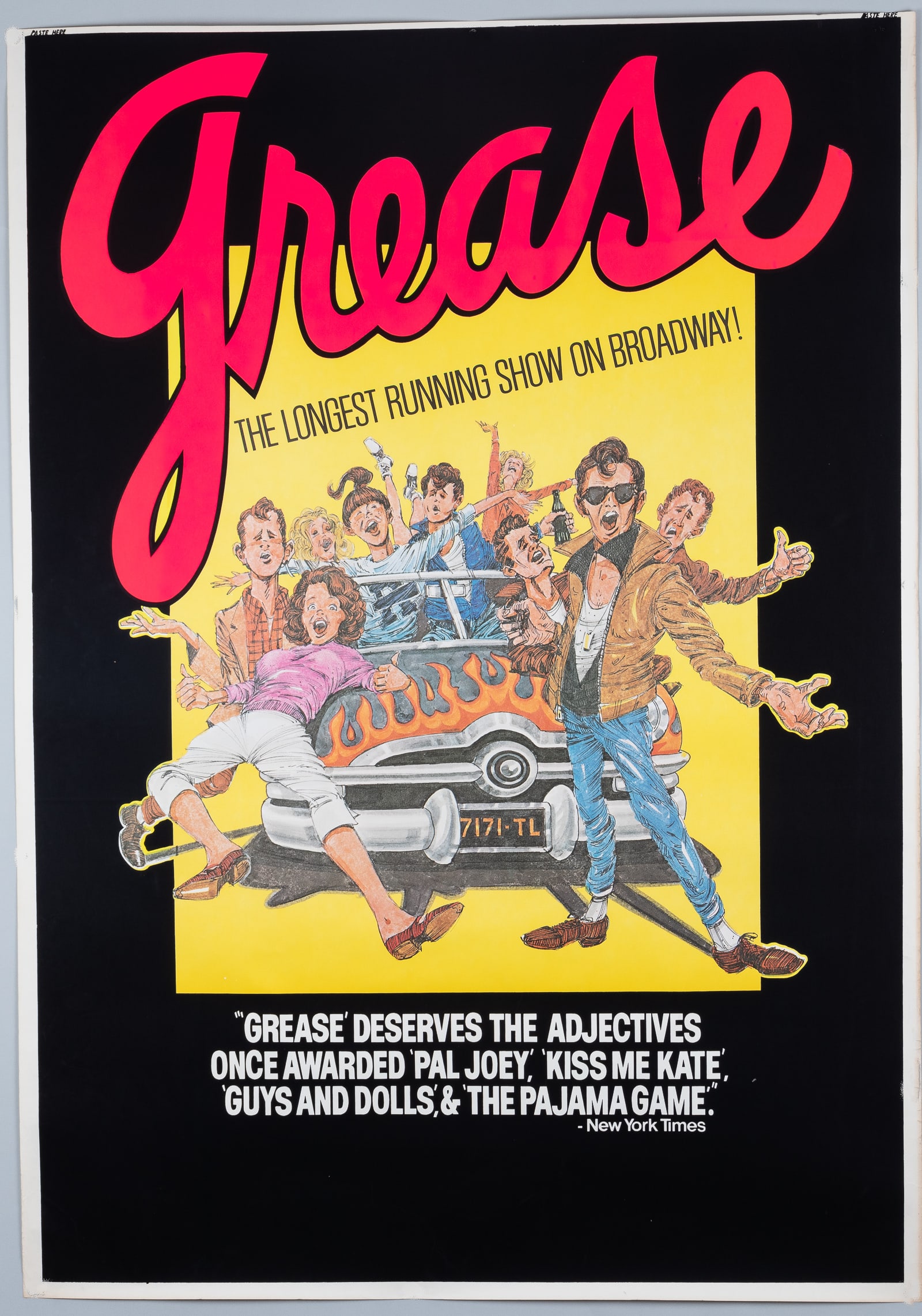 GREASE LARGE BROADWAY SHOW POSTER 1970S (1 of 1)