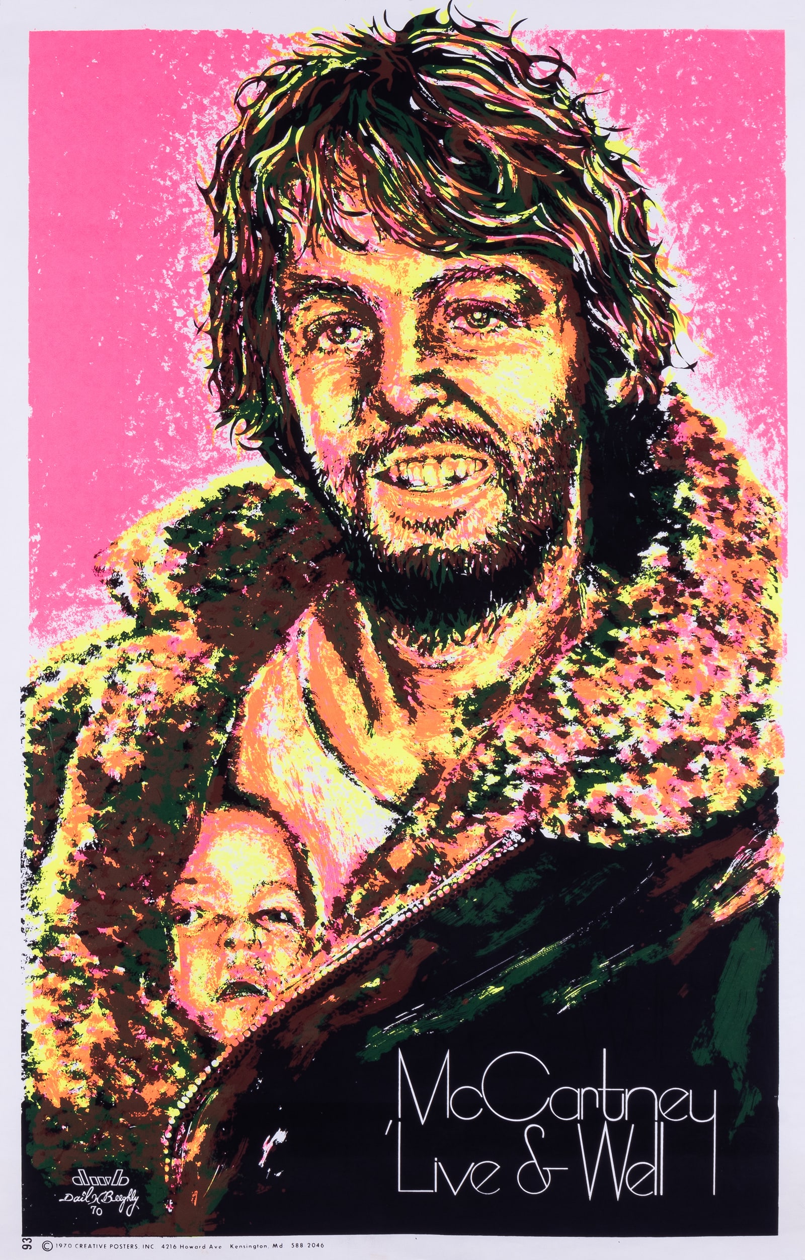 PAUL MCCARTNEY 1970 BLACKLIGHT POSTER BY DAIL BEEGHLY (1 of 1)