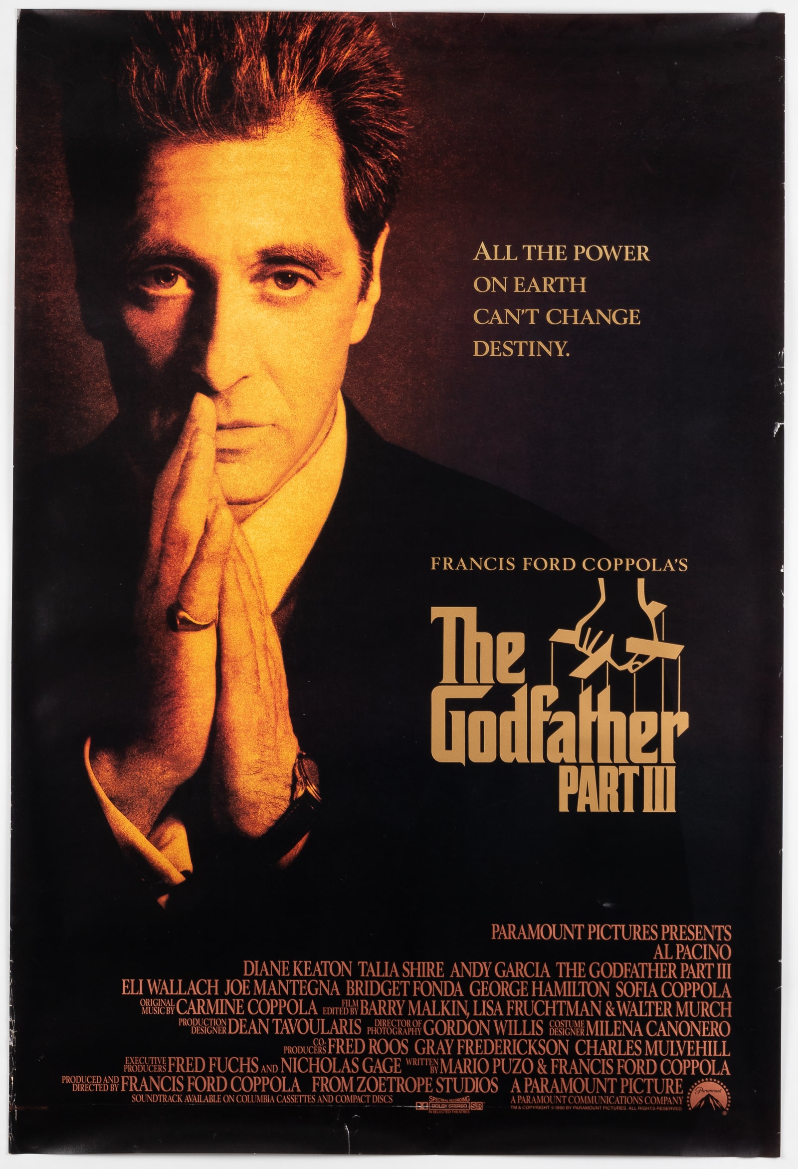 THE GODFATHER PART III MOVIE POSTER (1 of 1)