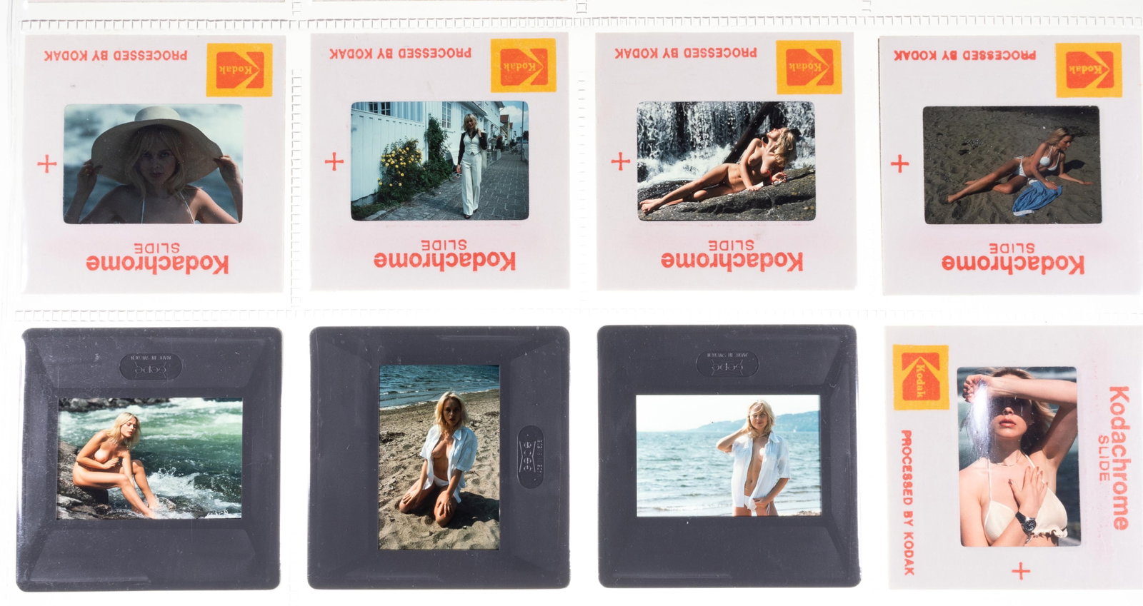 48 VINTAGE EROTIC SCENE PHOTO SLIDES NUDE ADULT SLIDES: 48 vintage nude erotic adult Kodachrome photo slides, photographs by Mario Marnoto.