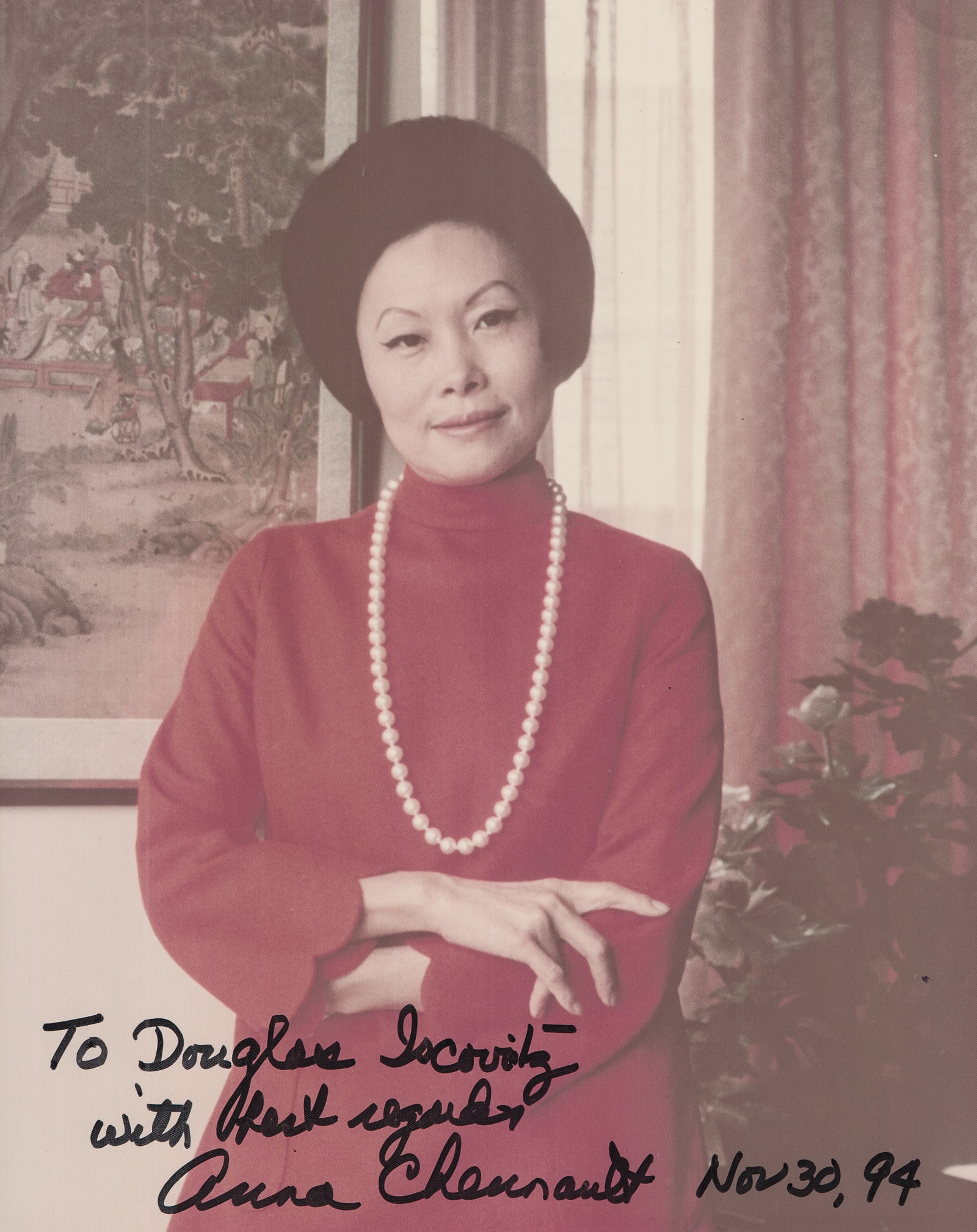 ANNA CHENNAULT: (1923-2018) Born Chan Sheng Mai, she was a war correspondent and prominent Republican member of the U.S.-China Lobby, most known for her role in the 'Chennault Affair.' She was married to American Wor