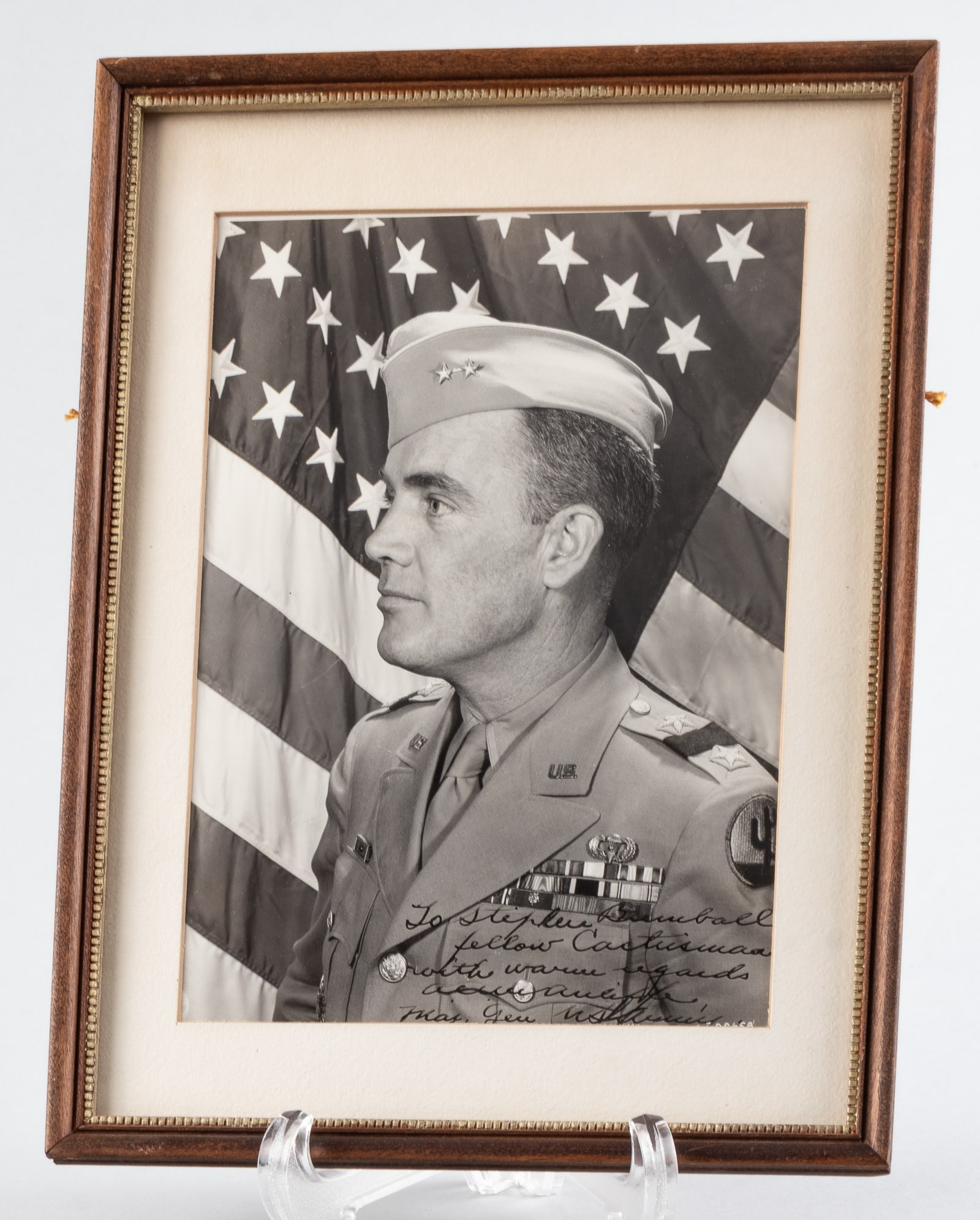 GENERAL ANTHONY MCAULIFFE: General Anthony 'Nuts' McAuliffe (1898-1975), known for his one-word response 'NUTS' to German surrender demands at Bastogne during the Battle of the Bulge. After Bastogne, McAuliffe was promoted to