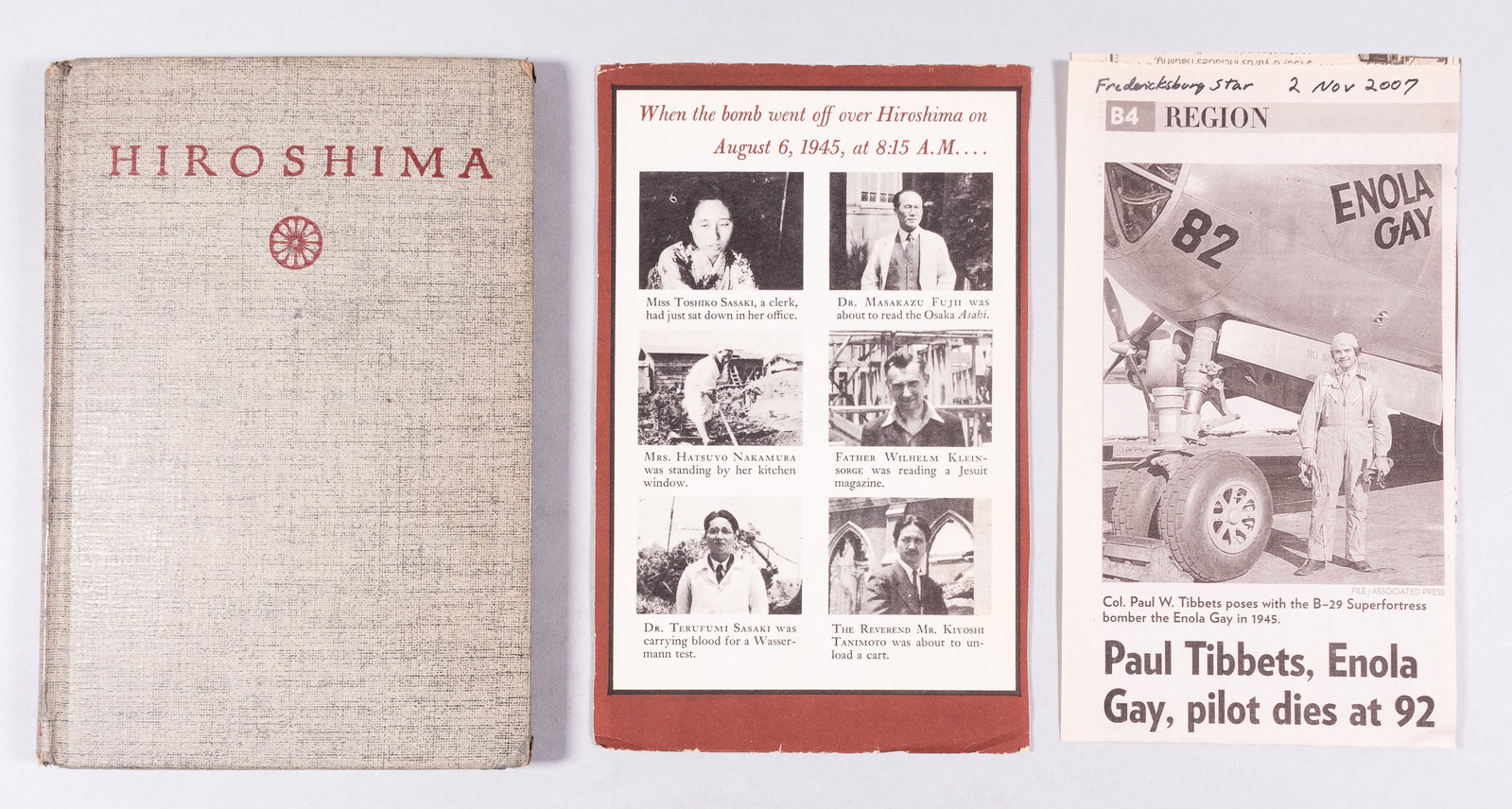 PAUL TIBBETS SIGNED BOOK HIROSHIMA: Paul W. Tibbets (1915-2007), American Bomber Pilot. Tibbets was a pilot who flew the B-29 Superfortress, Enola Gay, when it dropped Little Boy, the first of two atomic bombs ever used in warfare.