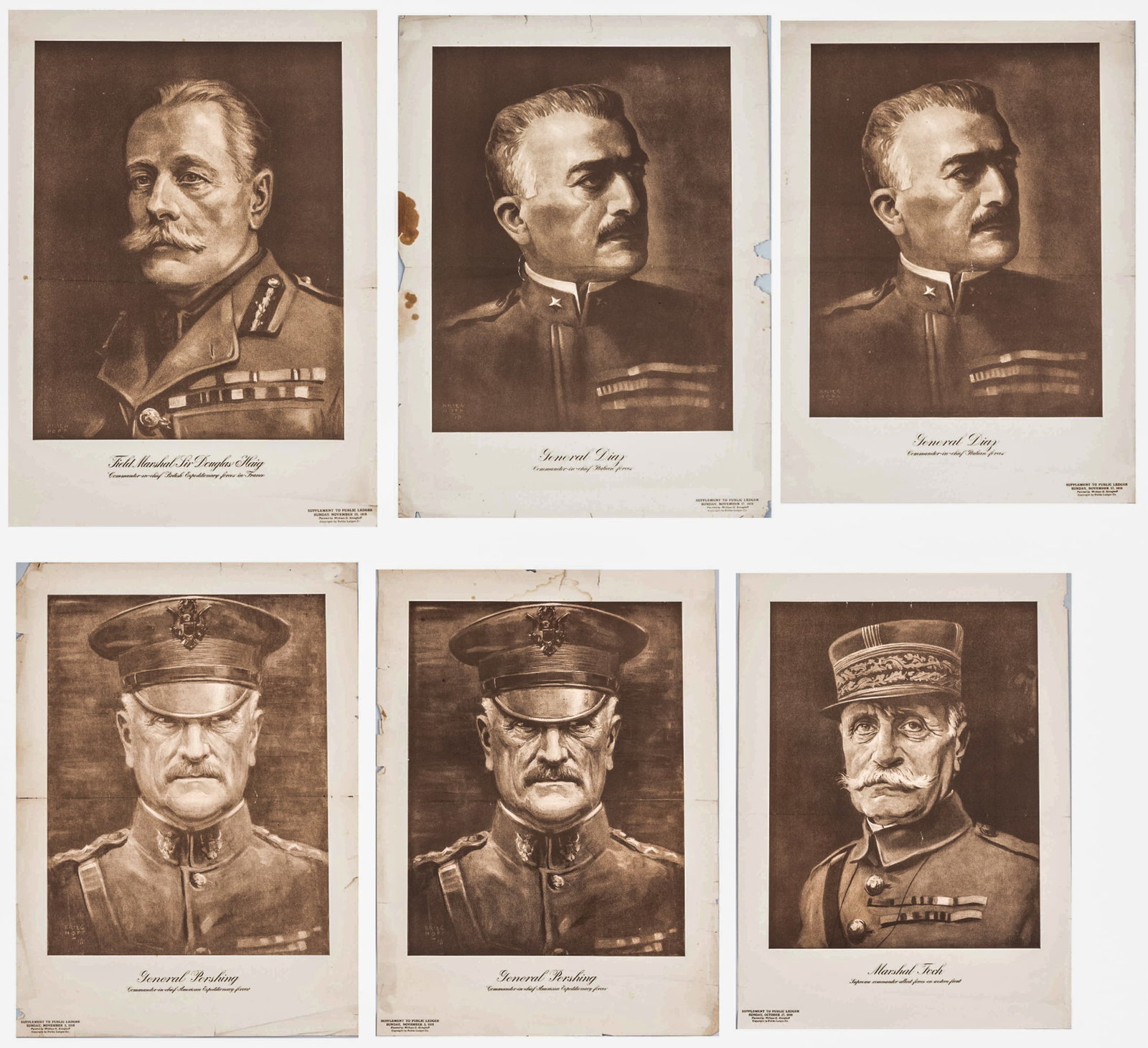6 WWI GENERAL PORTRAIT POSTERS (1 of 7)