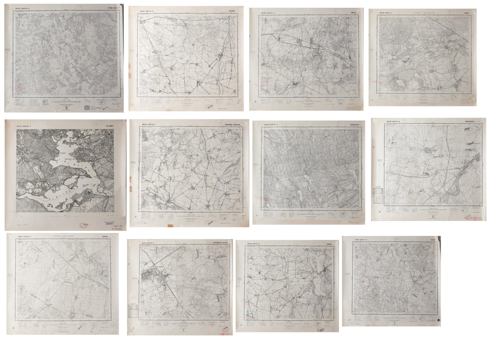 12 WWII CAPTURED POLISH MAPS FROM THE CIA MAP LIBRARY (1 of 13)