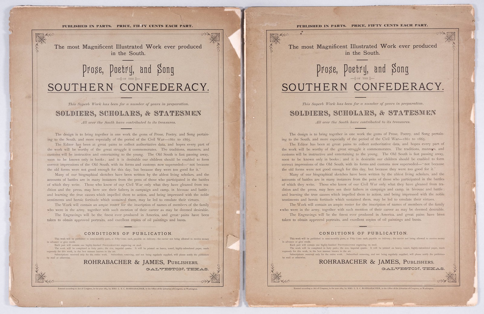PROSE POETRY SONG OF THE SOUTHERN CONFEDERACY LOST CAUSE 1884 (1 of 6)