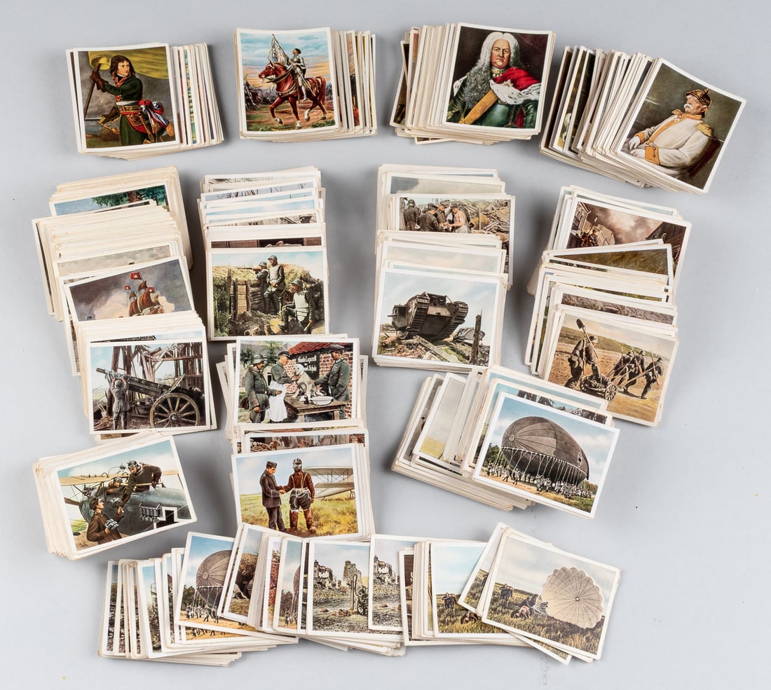 HUGE COLLECTION OF 1,200 GERMAN MILITARY HISTORY CIGARETTE CARDS (1 of 2)