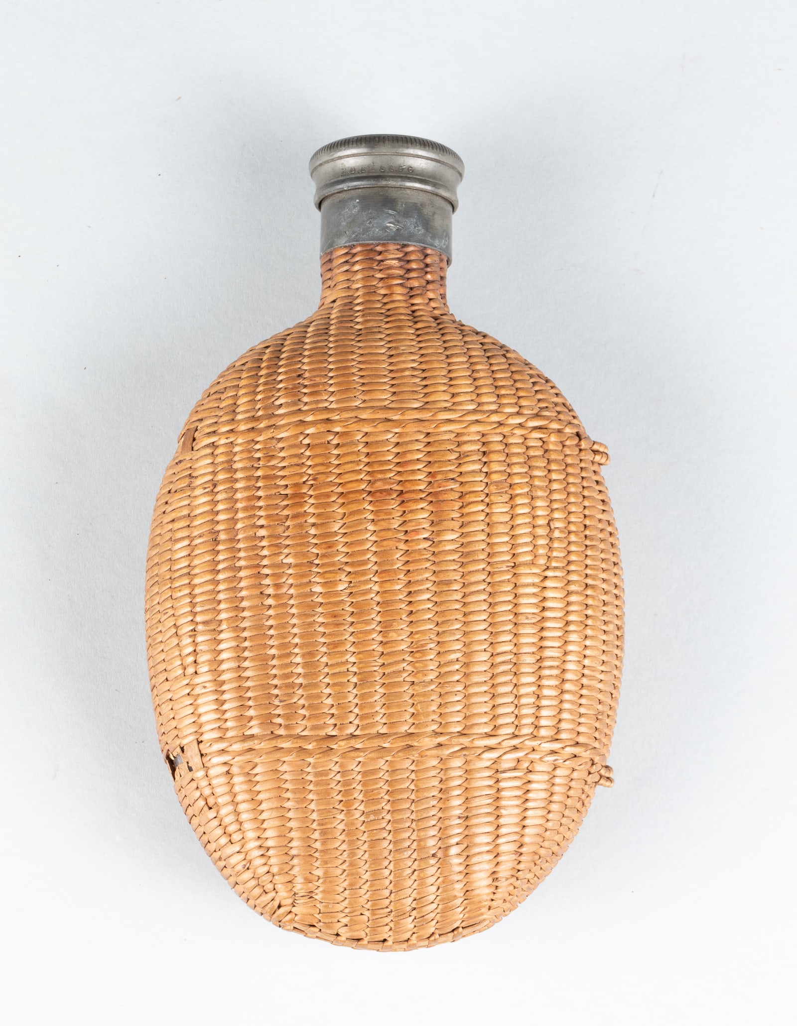 ANTIQUE FRENCH WICKER LIQUOR FLASK (1 of 5)