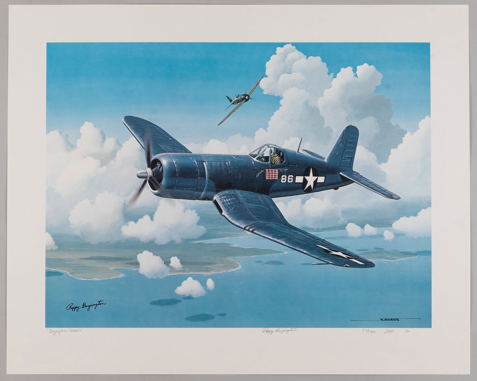 BOYINGTON'S CORSAIR SIGNED BY PAPPY BOYINGTON ART BY STAN STOKES (1 of 4)