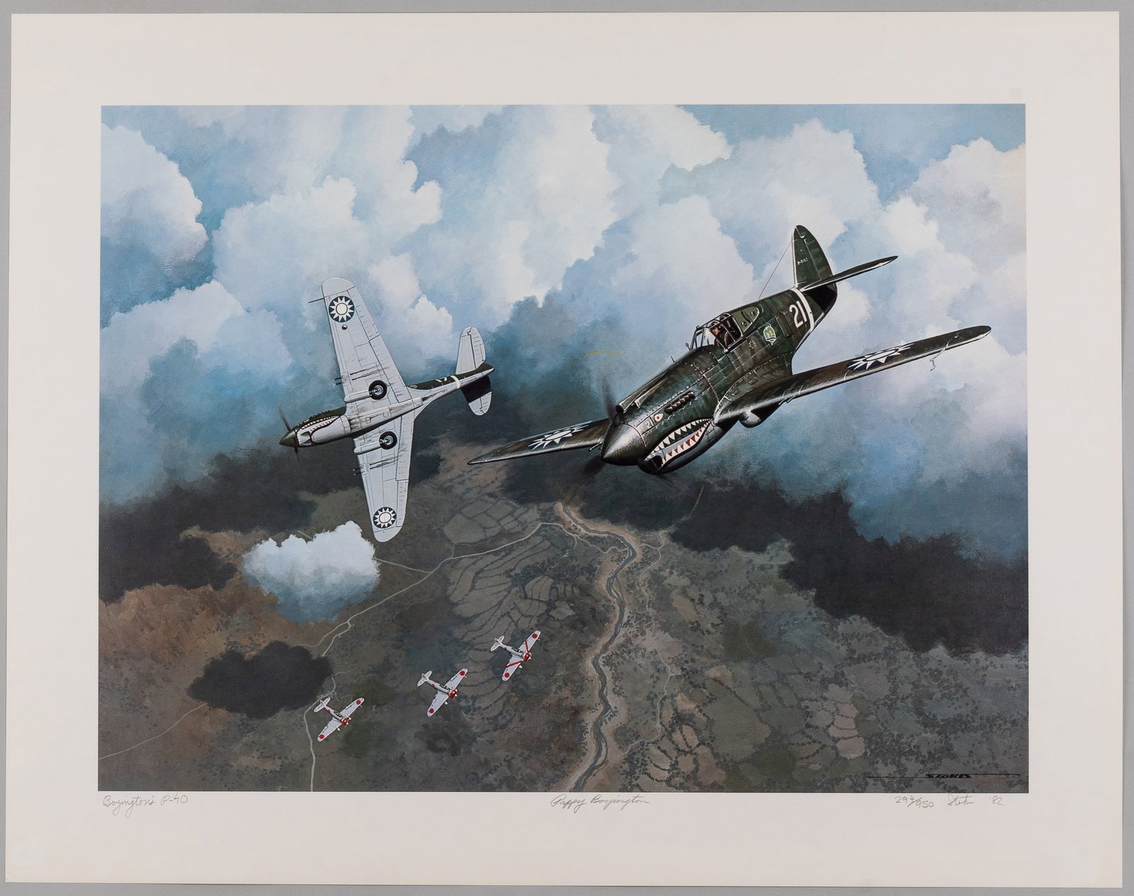 BOYINGTON P-40 SIGNED BY PAPPY BOYINGTON (1 of 4)