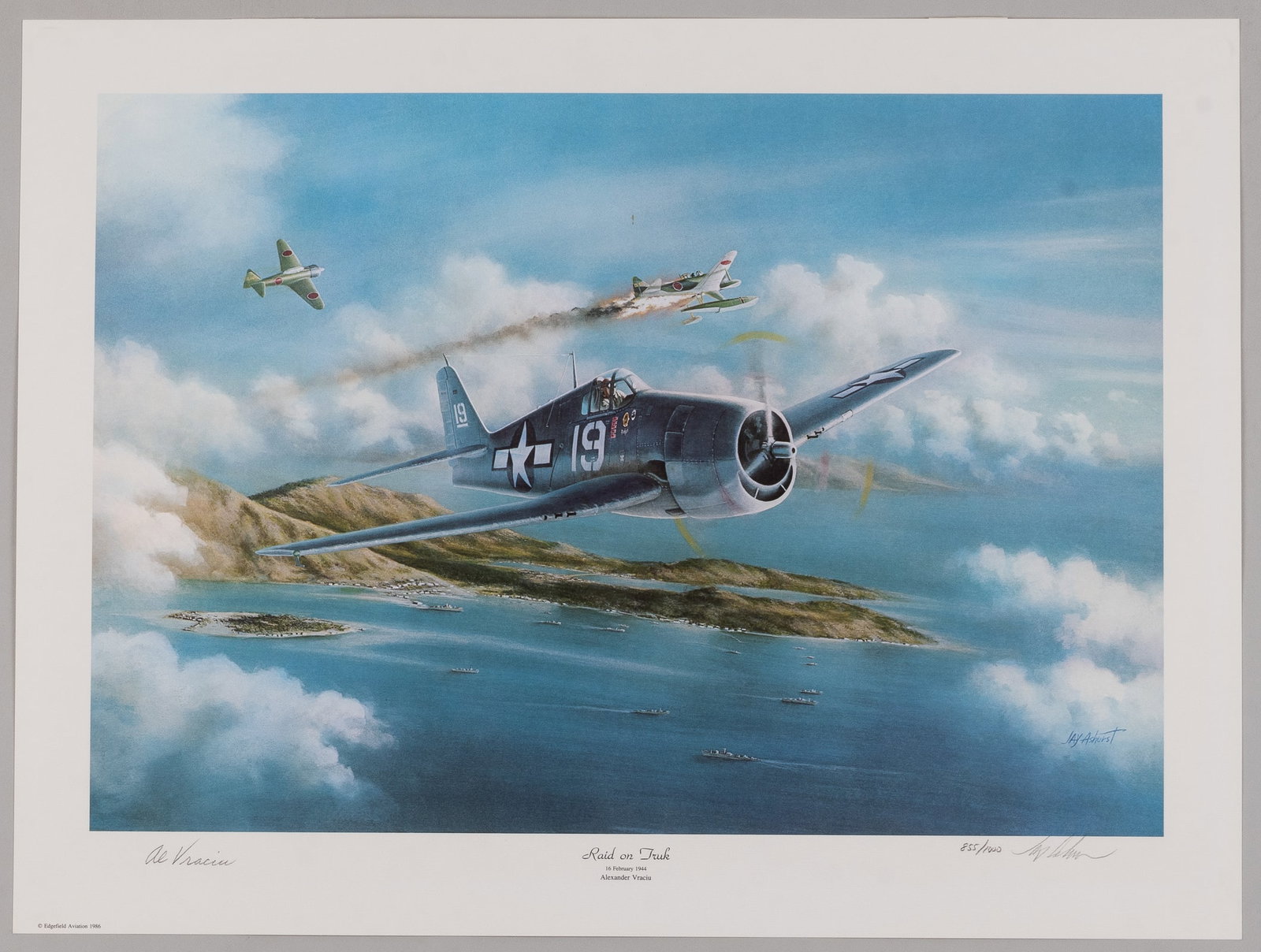RAID ON TRUK BY JAY ASHURST SIGNED BY ALEXANDER VRACIU (1 of 3)