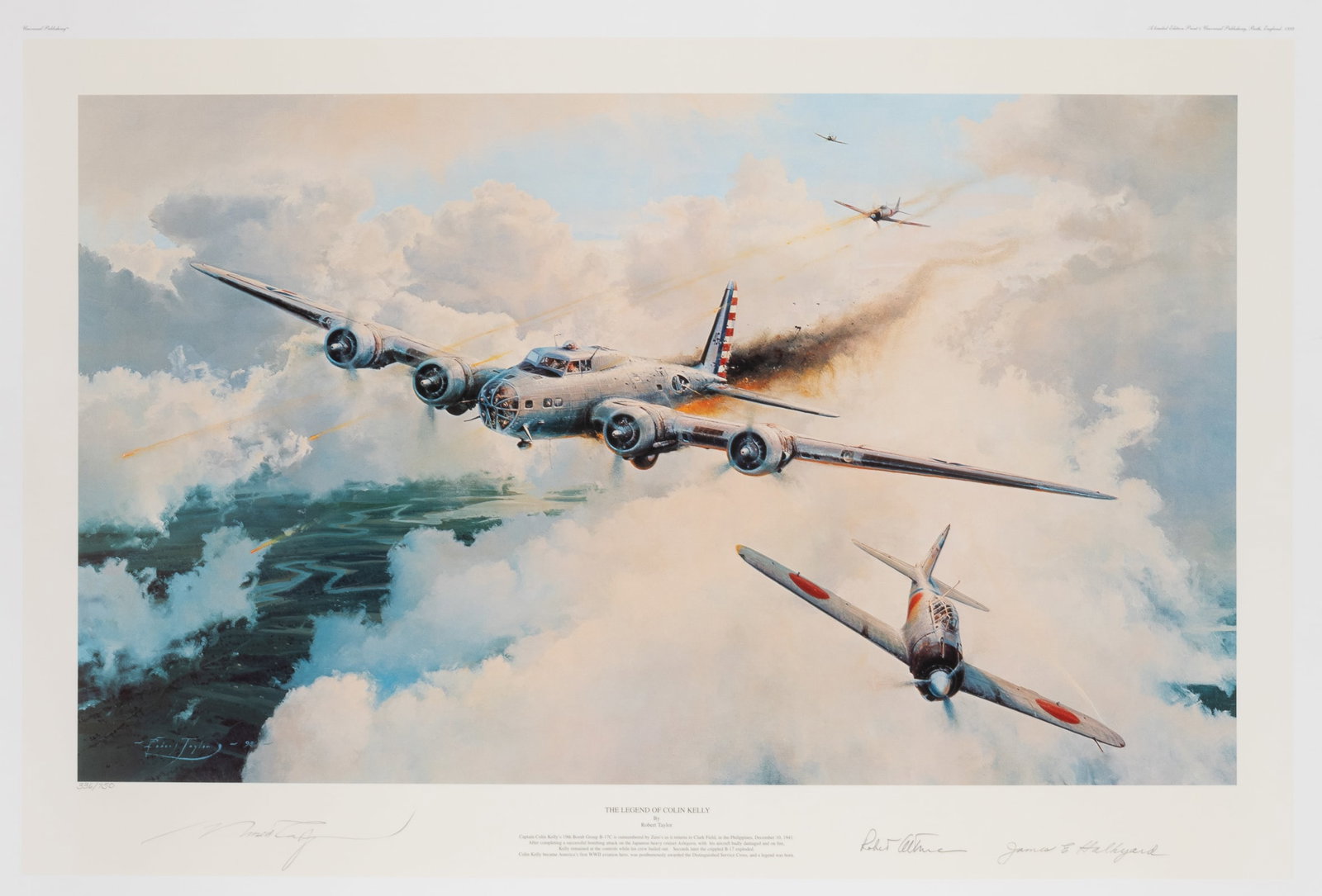 LEGEND OF COLIN KELLY PEARL HARBOR BY ROBERT TAYLOR SIGNED BY CREW MEMBERS (1 of 3)