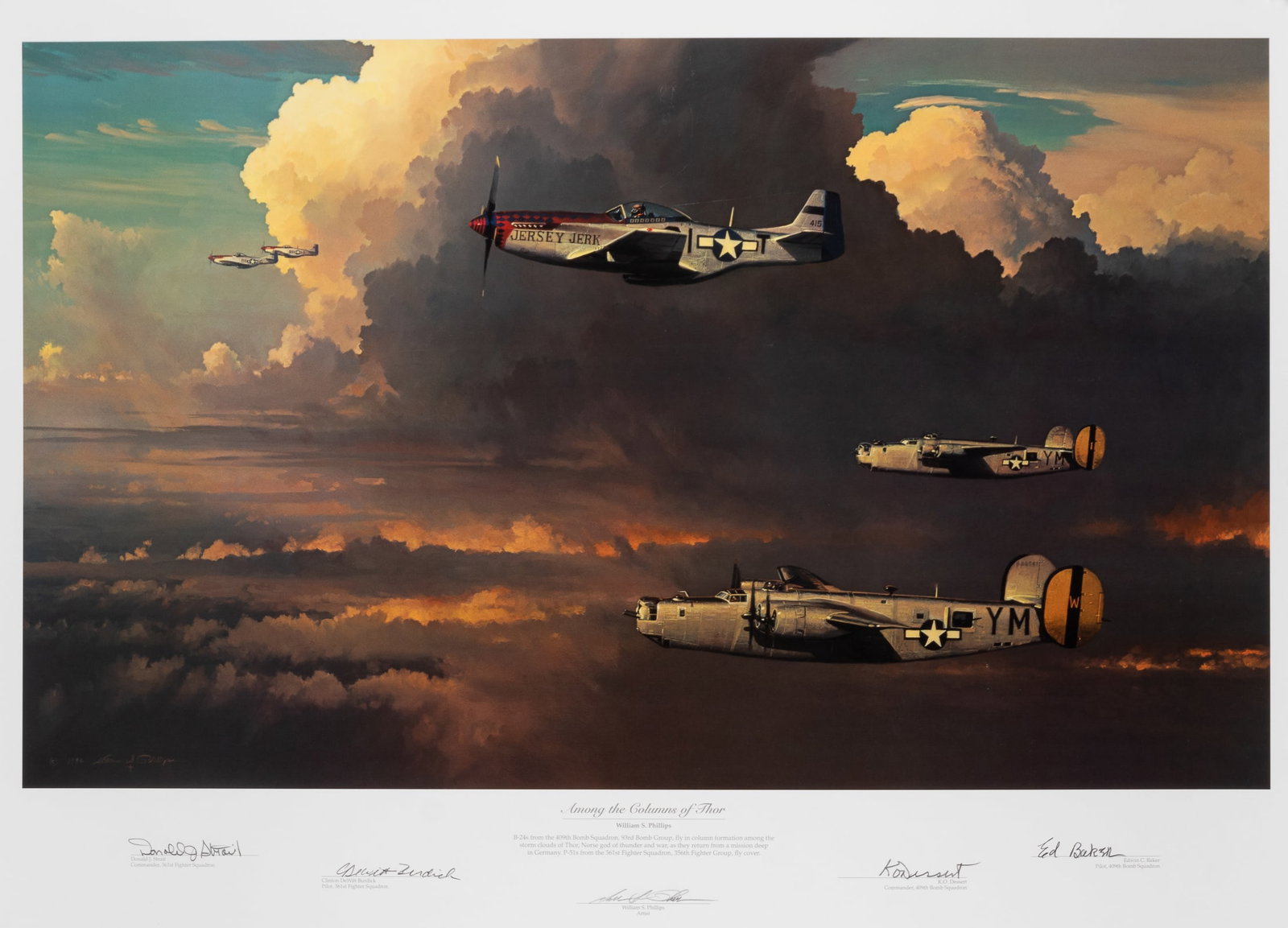AMONG THE COLUMNS OF THOR SIGNED BY WWII PILOTS - WILLIAMS S. PHILLIPS (1 of 1)