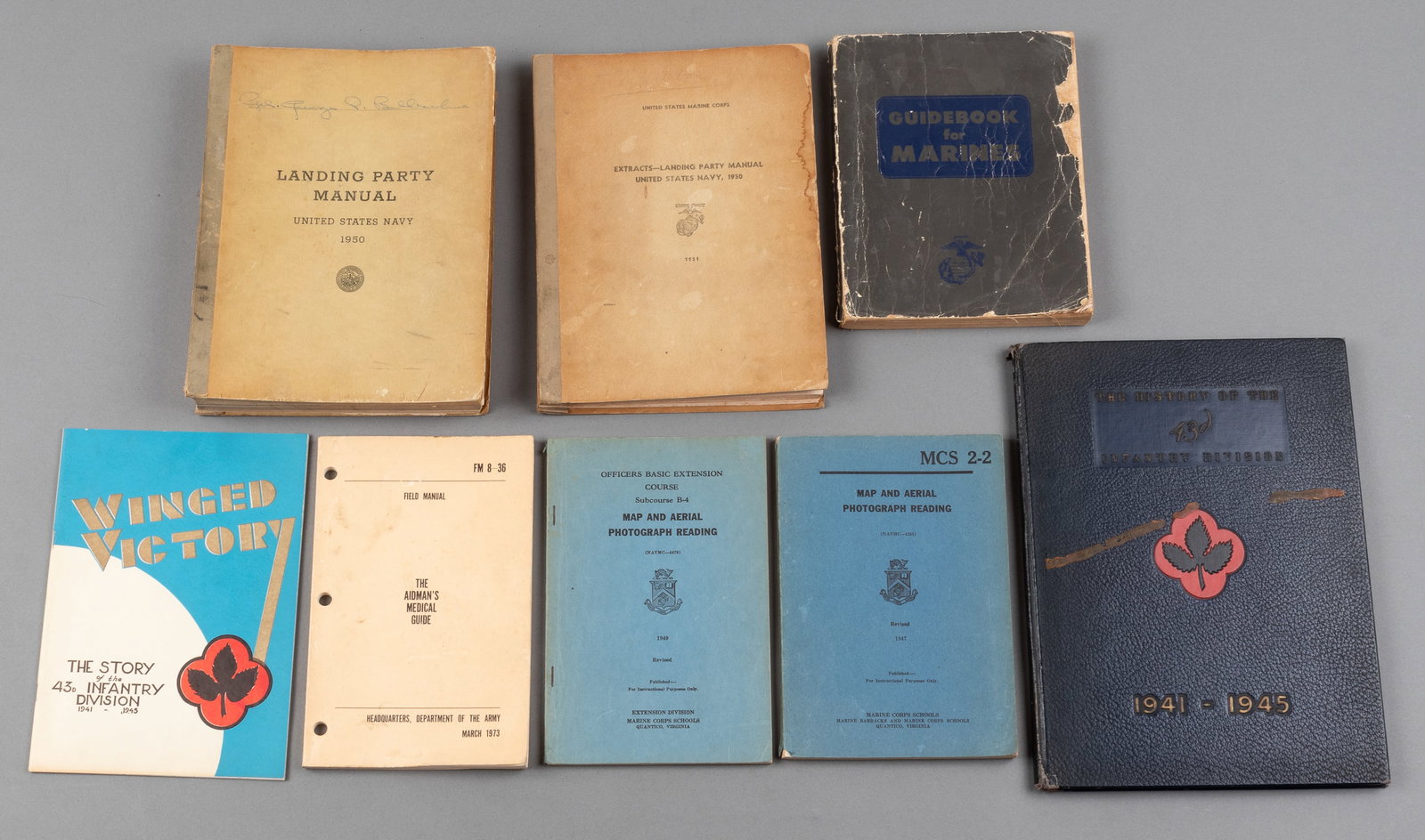 7 U.S. MARINES MANUALS & UNIT BOOK WWII (1 of 1)