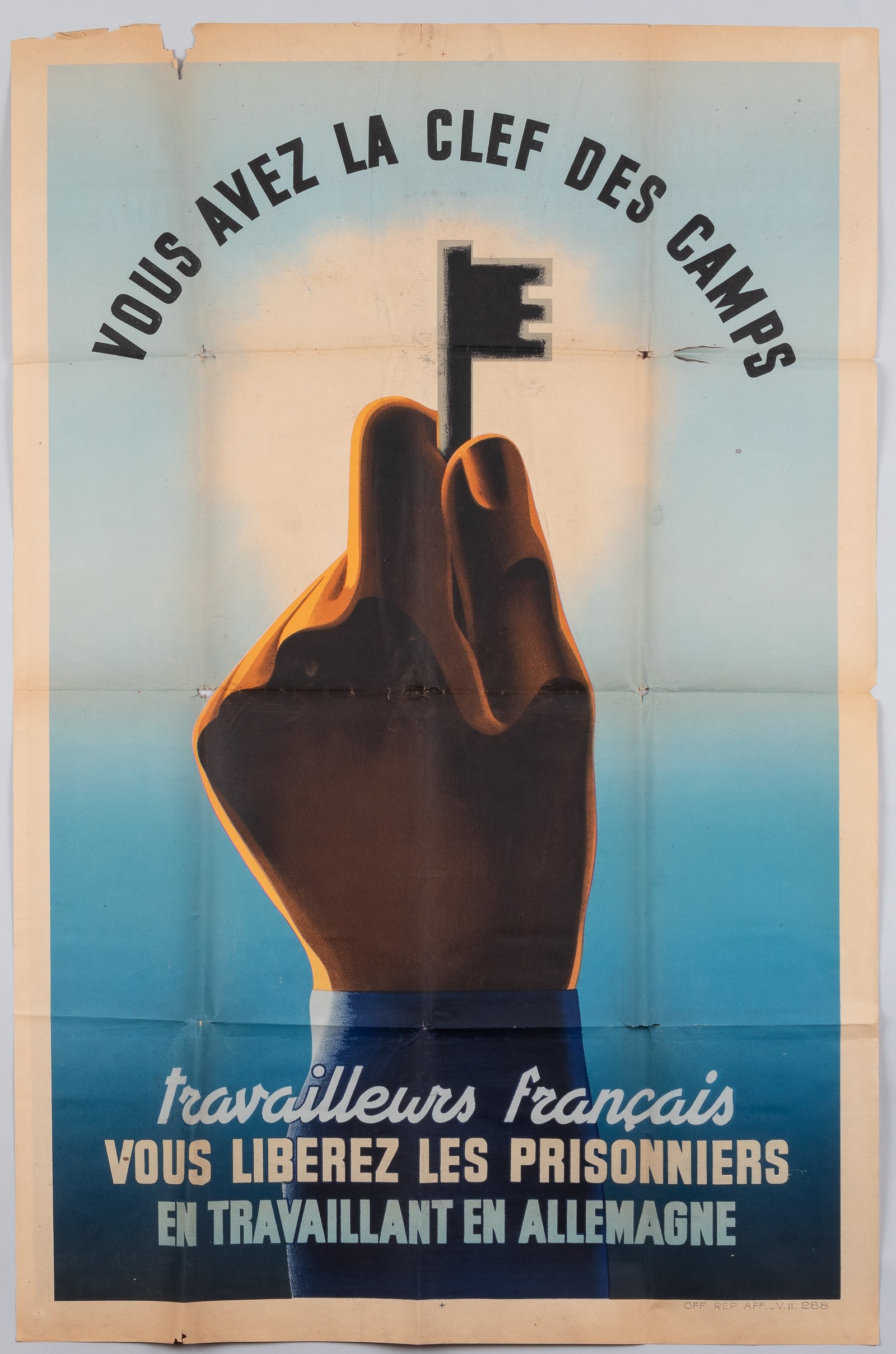 WWII VICHY FRANCE GERMAN PROPAGANDA POSTER (1 of 1)