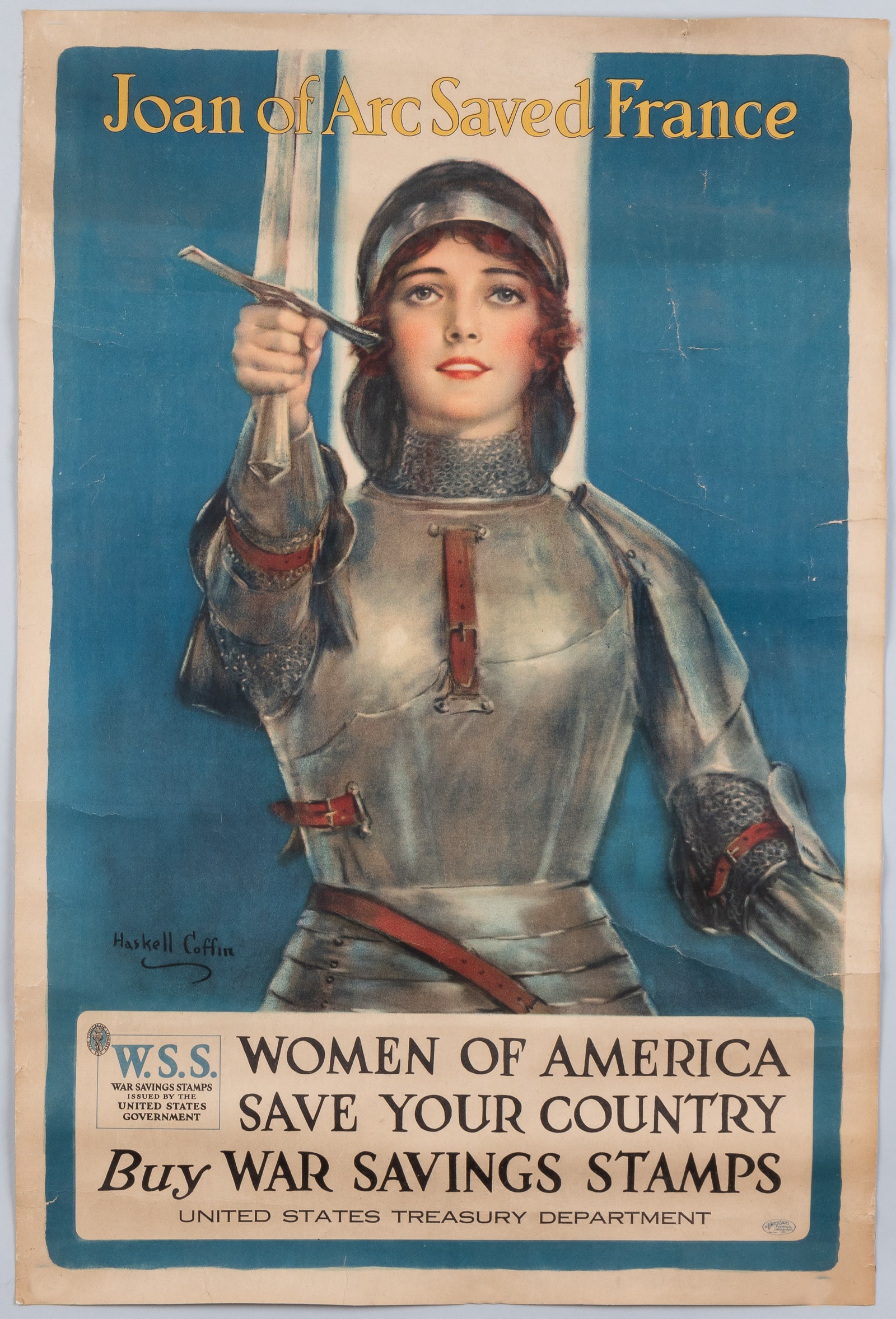 JOAN OF ARC SAVED FRANCE WWI WSS POSTER - HASKELL COFFIN (1 of 1)