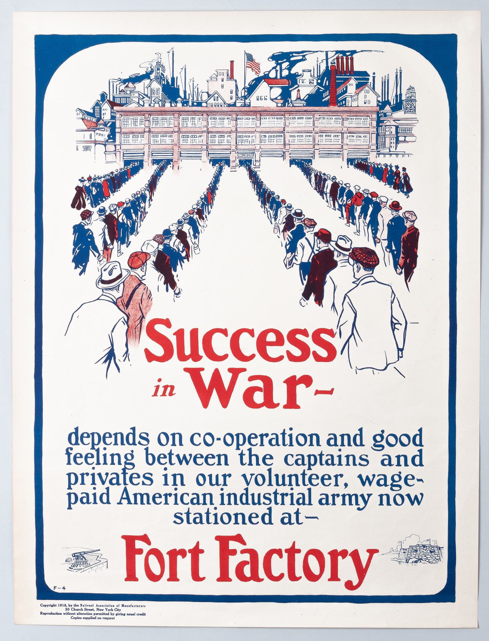 SUCCESS IN WAR- FORT FACTORY WWI AMERICAN POSTER (1 of 1)