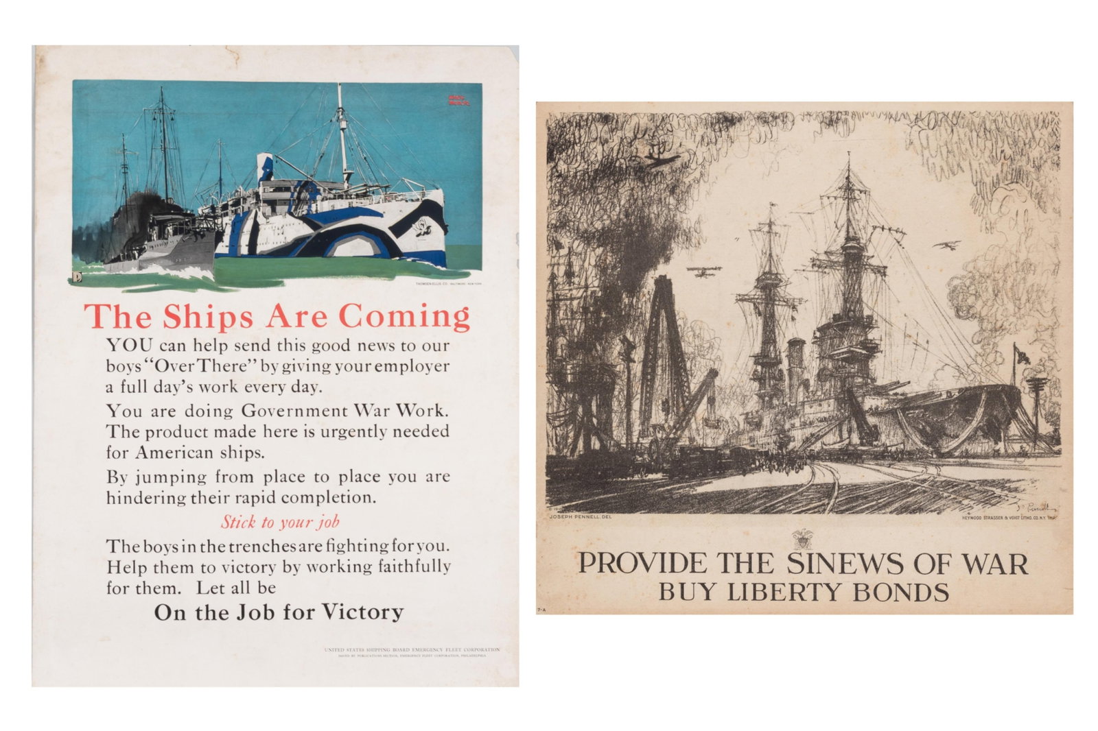 2 WWI AMERICAN WAR POSTERS PENNELL + TREIDLER (1 of 3)