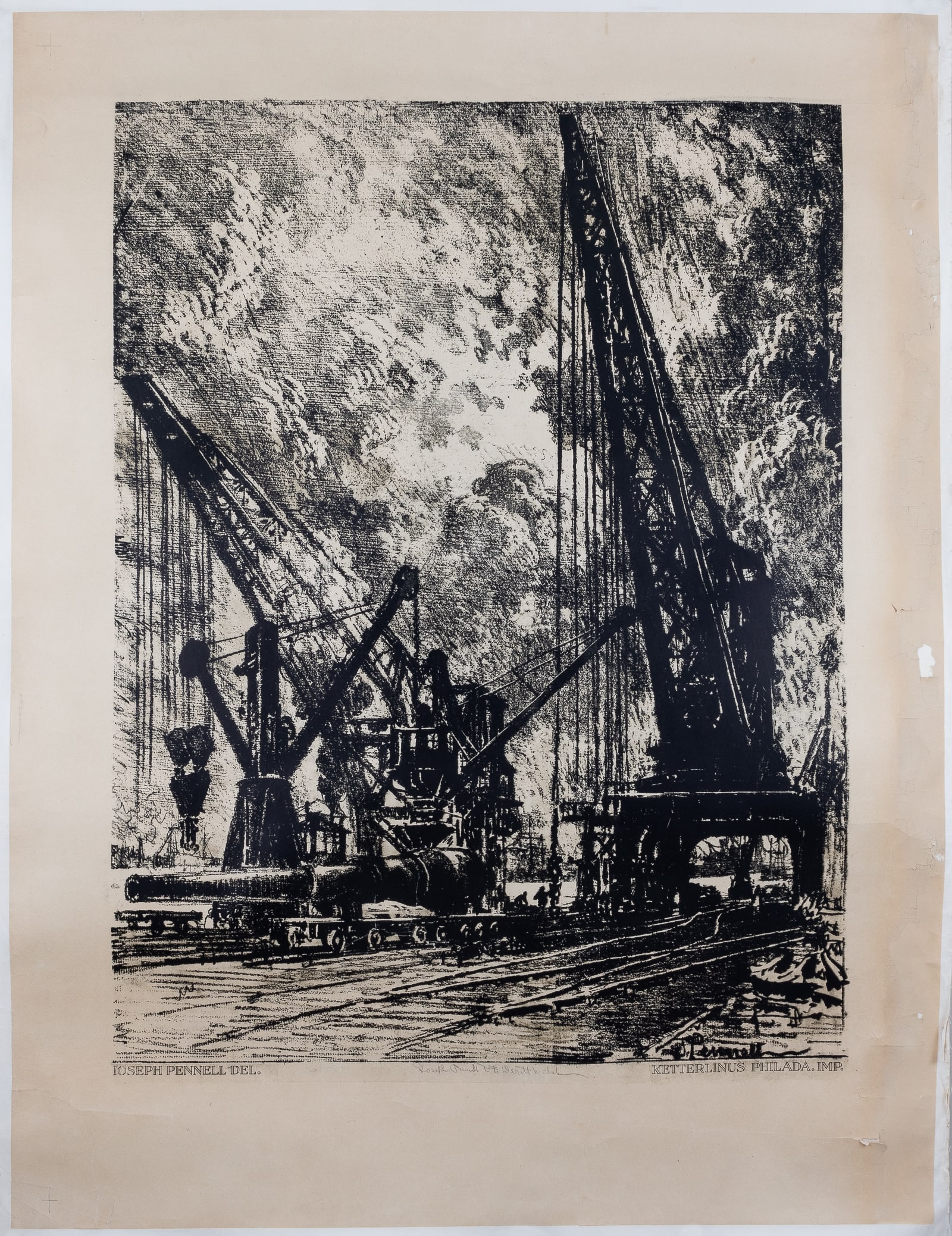 TAKING THE BIG GUN AWAY 1916 BY JOSEPH PENNELL (1 of 2)