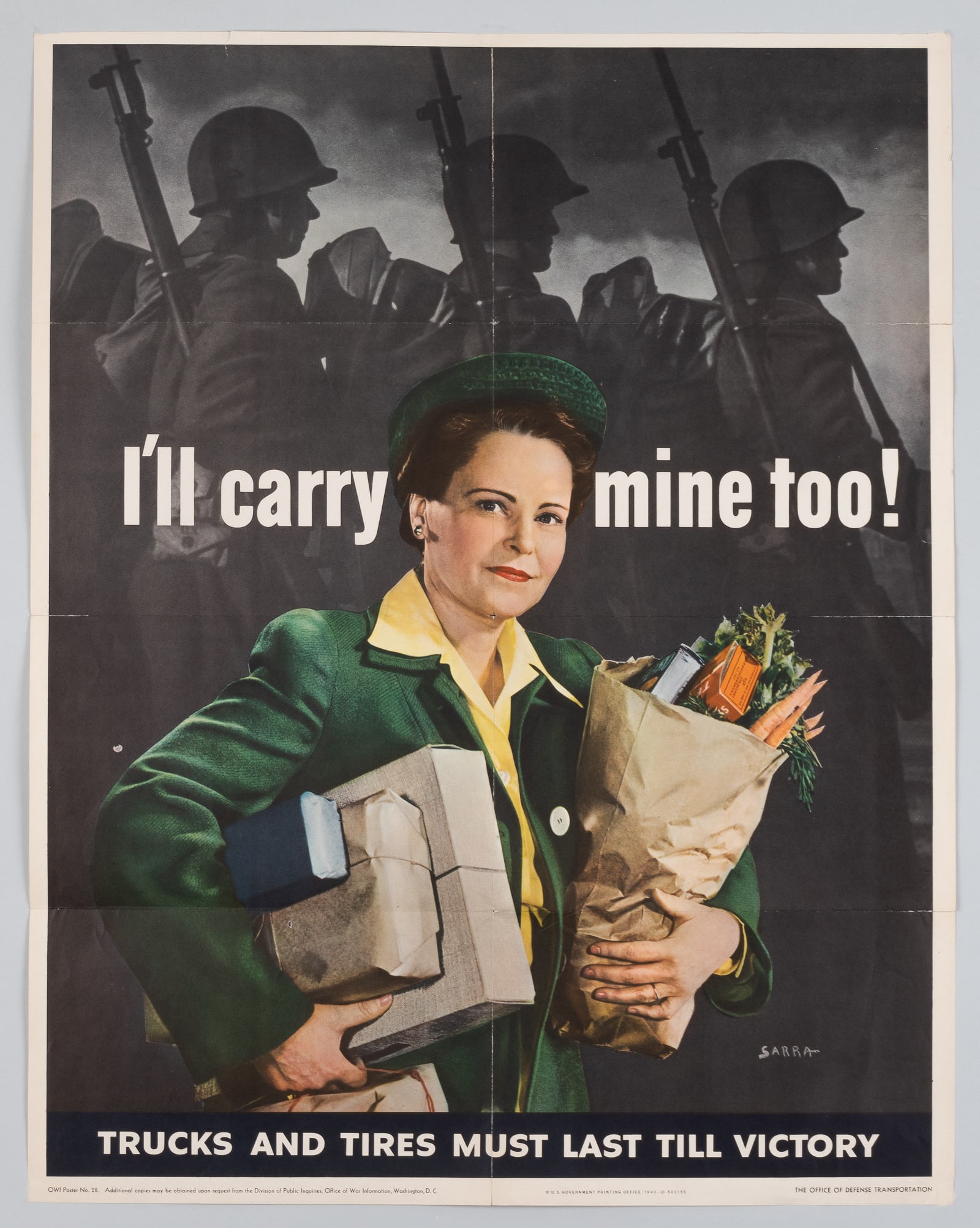 I'LL CARRY MINE TOO! WWII HOME FRONT POSTER - VALENTINO SARRA (1 of 1)