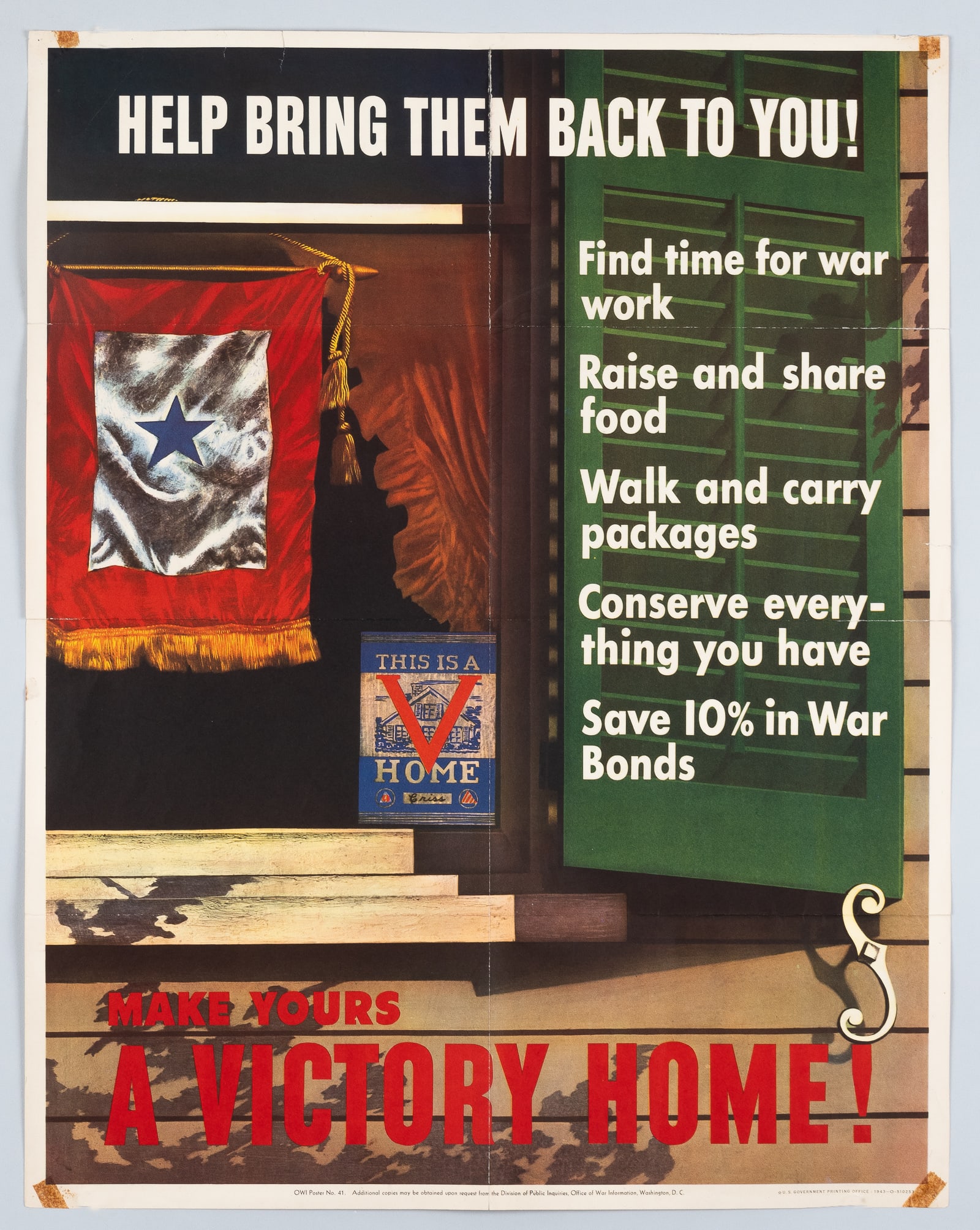 HELP BRING THEM BACK TO YOU WWII POSTER - FRANCIS CRISS (1 of 1)
