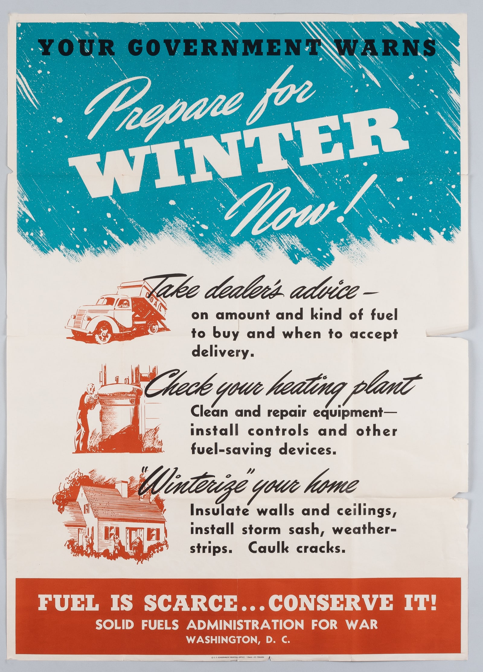 PREPARE FOR WINTER WWII AMERICAN POSTER (1 of 1)