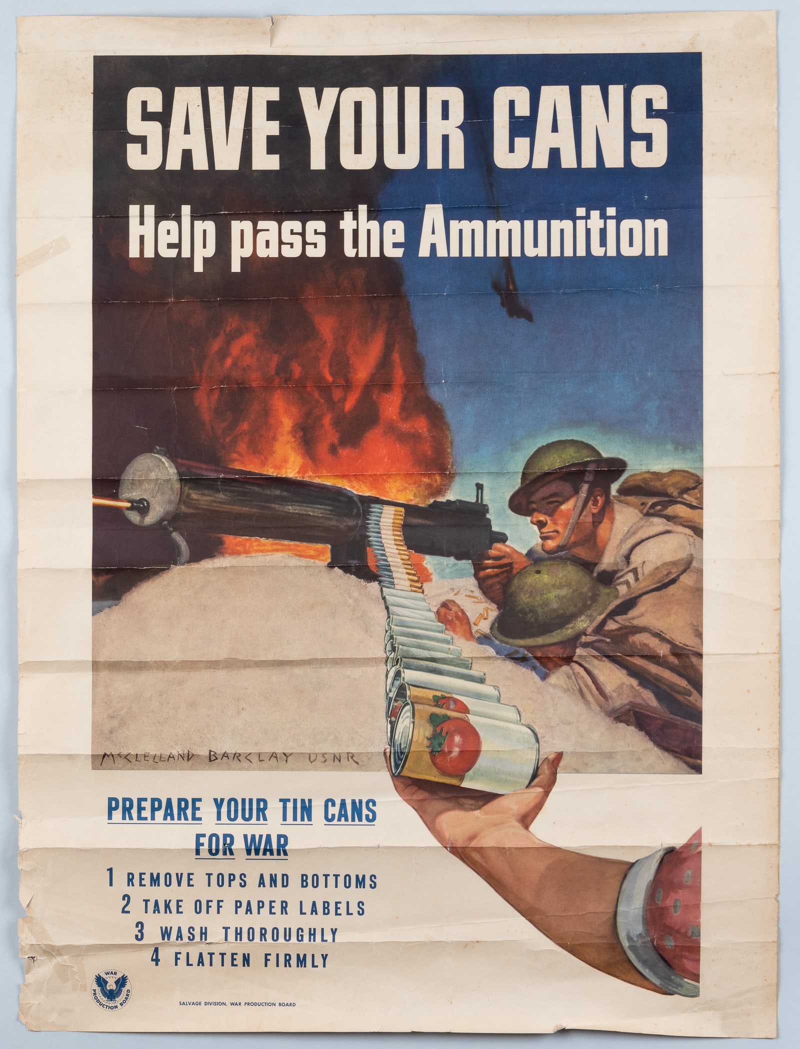 SAVE YOUR CANS WWII POSTER - MCCLELLAND BARCLAY (1 of 1)