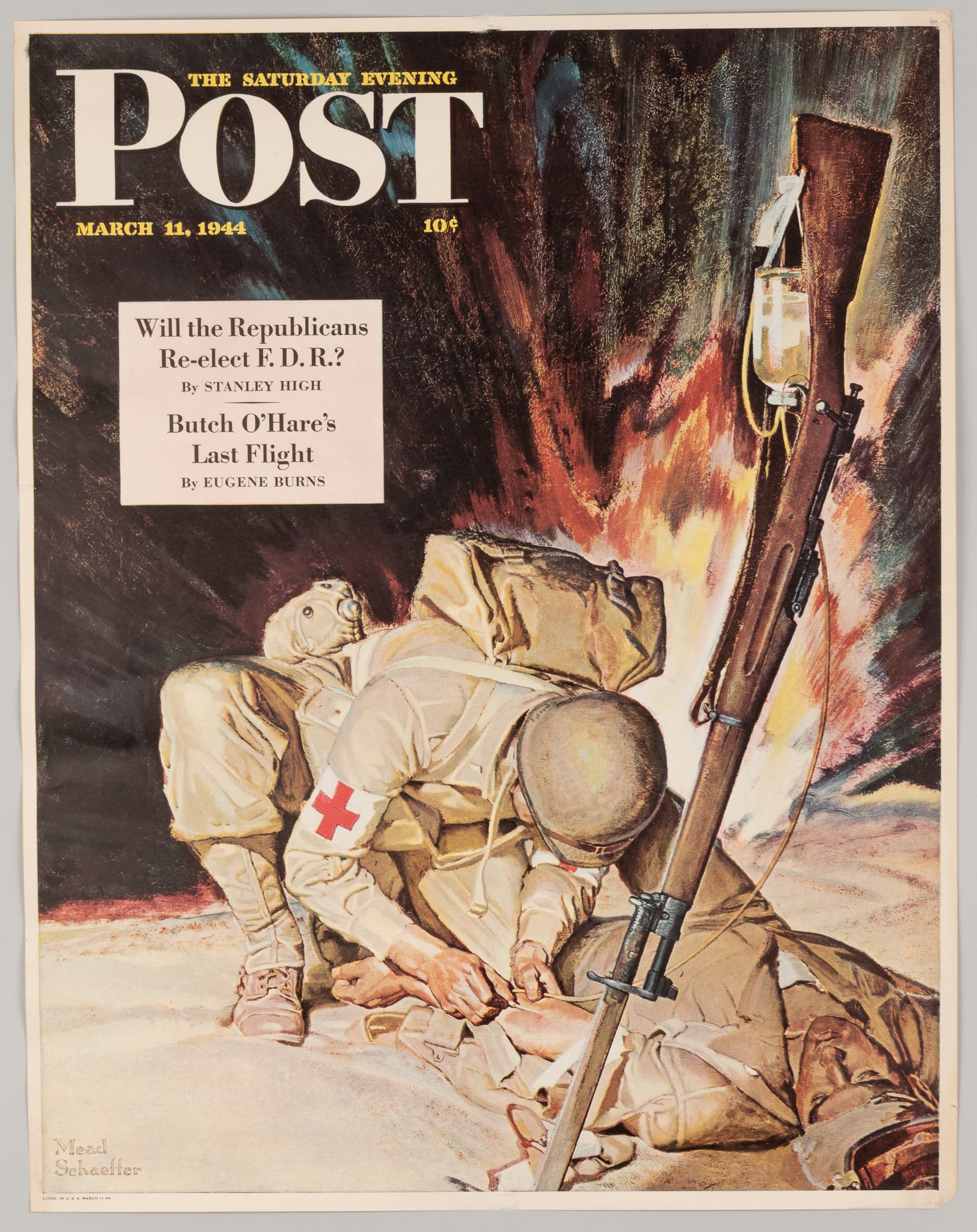 SATURDAY EVENING POST MARCH 11TH 1944 PROPAGANDA POSTER (1 of 1)