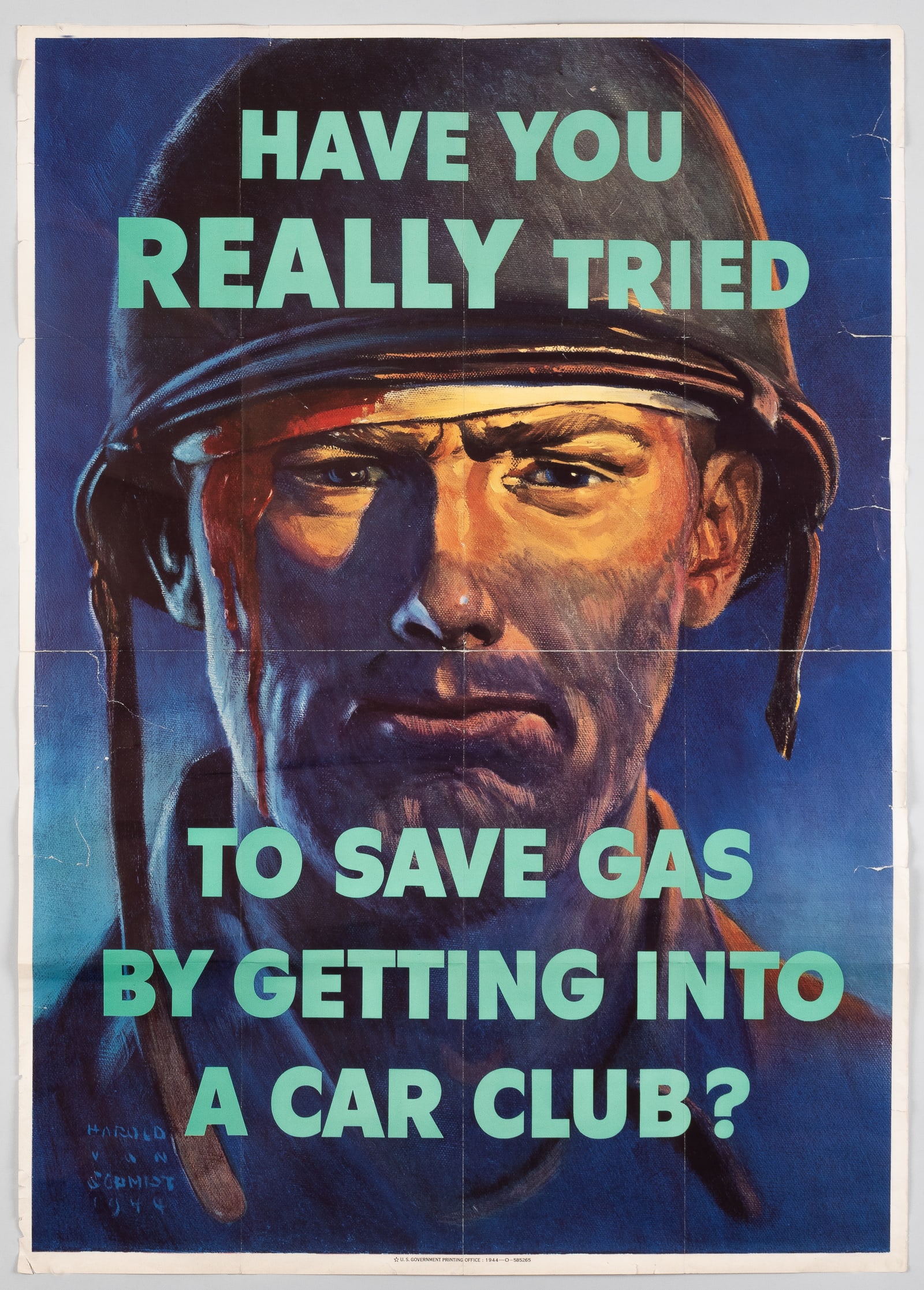 REALLY TRIED TO SAVE GAS WWII POSTER - HAROLD VON SCHMIDT (1 of 1)