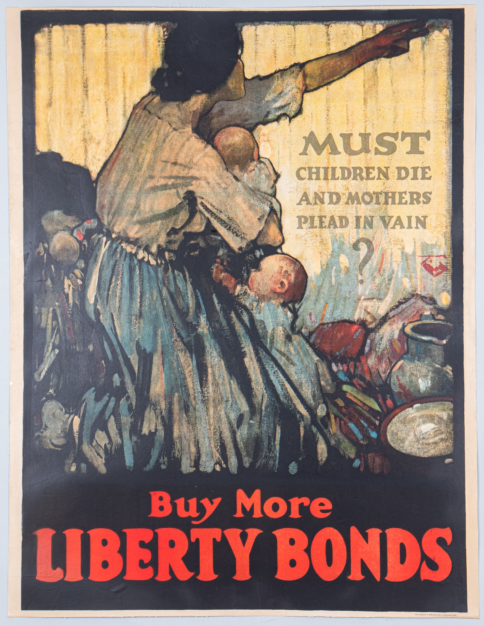 MUST CHILDREN DIE WWI LIBERTY BONDS POSTER HENRY RALEIGH (1 of 1)