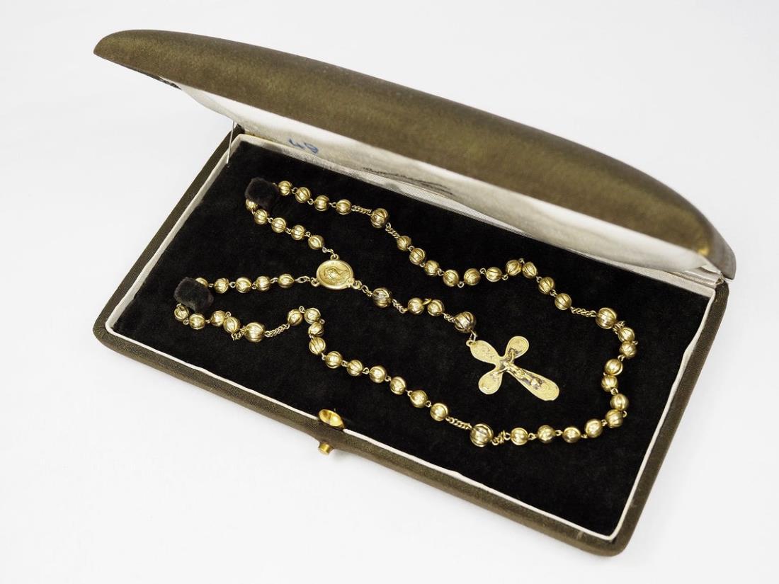FRENCH SILVER VERMEIL ROSARY NECKLACE (1 of 7)