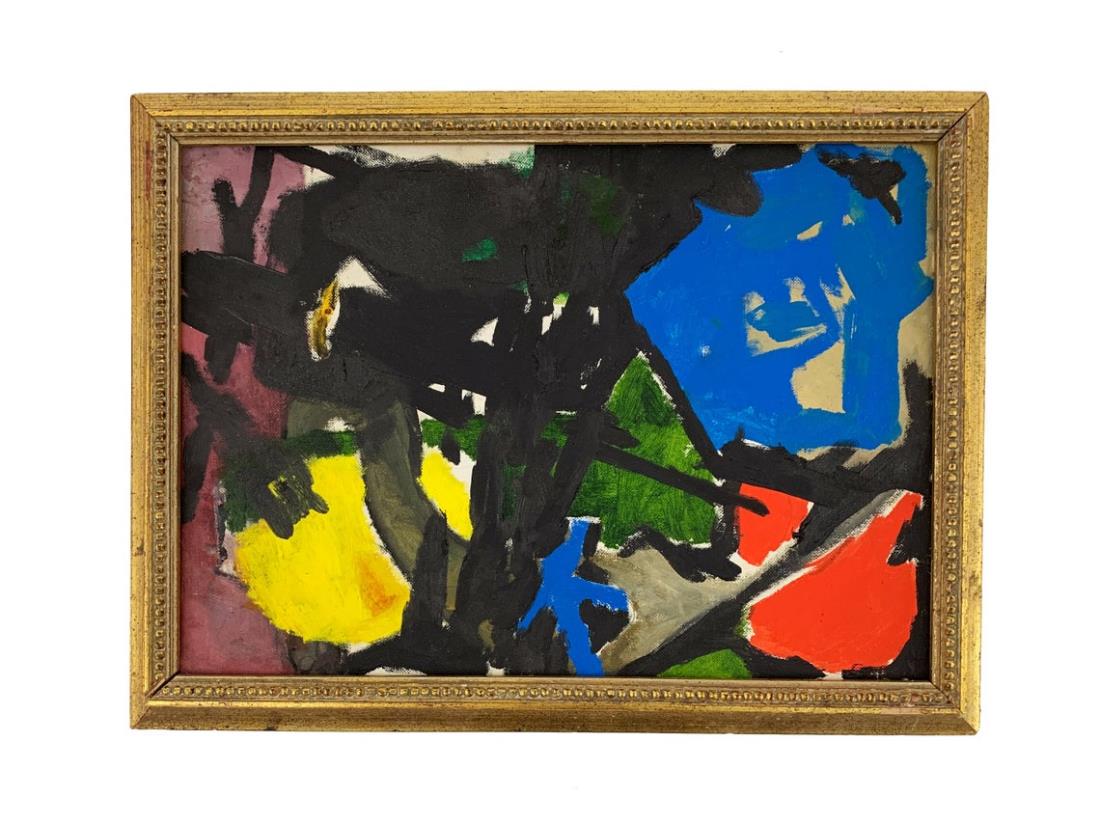 MIDCENTURY ORIGINAL OIL IMPASTO ABSTRACT PAINTING (1 of 7)