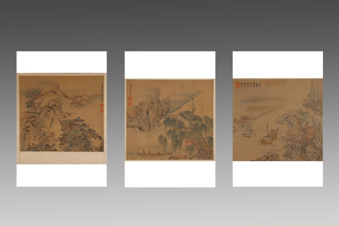 SET OF THREE LANDSCAPE PAINTINGS, YUAN JIANG (1 of 20)