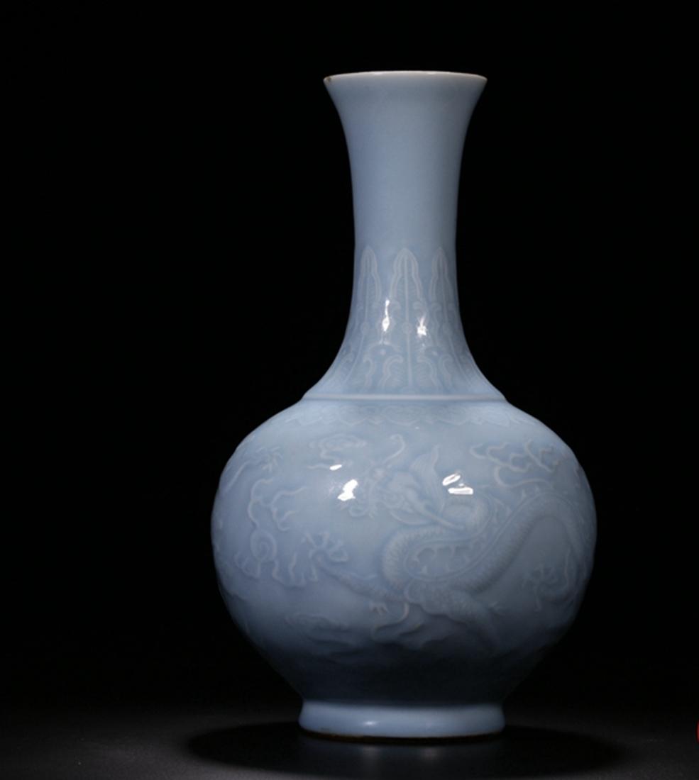A CLAIR DE LUNE 'DRAGON' PORCELAIN VASE (1 of 10)
