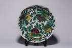 A SANCAI-GLAZED 'FRUIT' PORCELAIN DISH