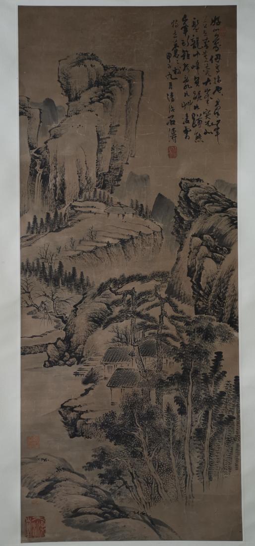 A PAINTING OF PINE TREE LANDSCAPE, SHI TAO (1 of 8)