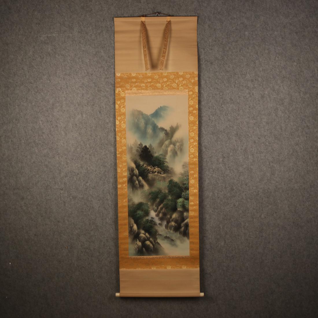 A JAPANESE PAINTING OF MOUNTAIN LANDSCAPE (1 of 7)