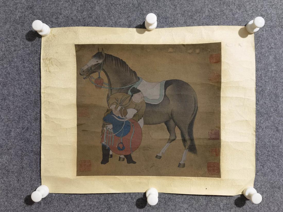CHINESE PAINTING OF A MAN AND A HORSE, ANONYMOUS (1 of 8)