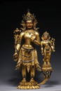 GILT BRONZE  STATUE OF CONJOINED BODHISATTVA