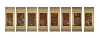 EIGHT-PANEL PAINTING OF IMMORTALS, ANONYMOUS