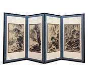 FU BAOSHI, FOLDING SCREEN PAINTING OF LANDSCAPE