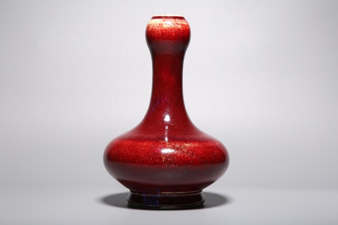 QING, FAMBE GLAZED GARLIC-HEAD BOTTLE VASE (1 of 9)
