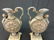 CIVIL WAR ERA BAROQUE MIXED METAL BRONZE EWERS - 2