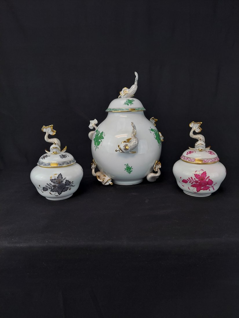 HEREND KOI GINGER JAR SET (1 of 6)