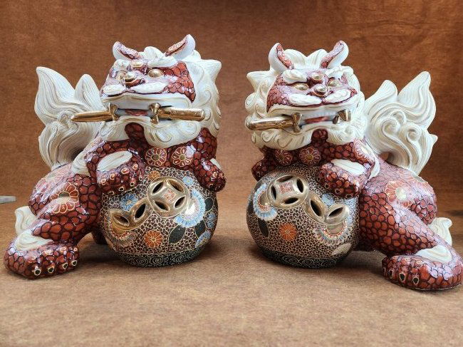 PAIR LARGE FOO DOGS (1 of 3)