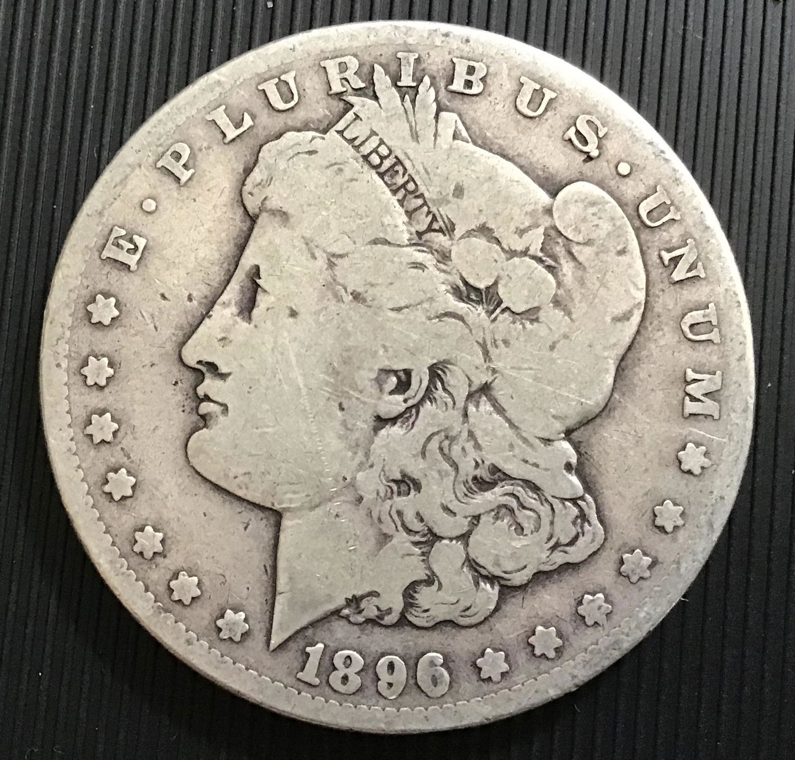 Morgan Silver Dollar 1896-S: Morgan Silver Dollar 1896-S. Circulated.
