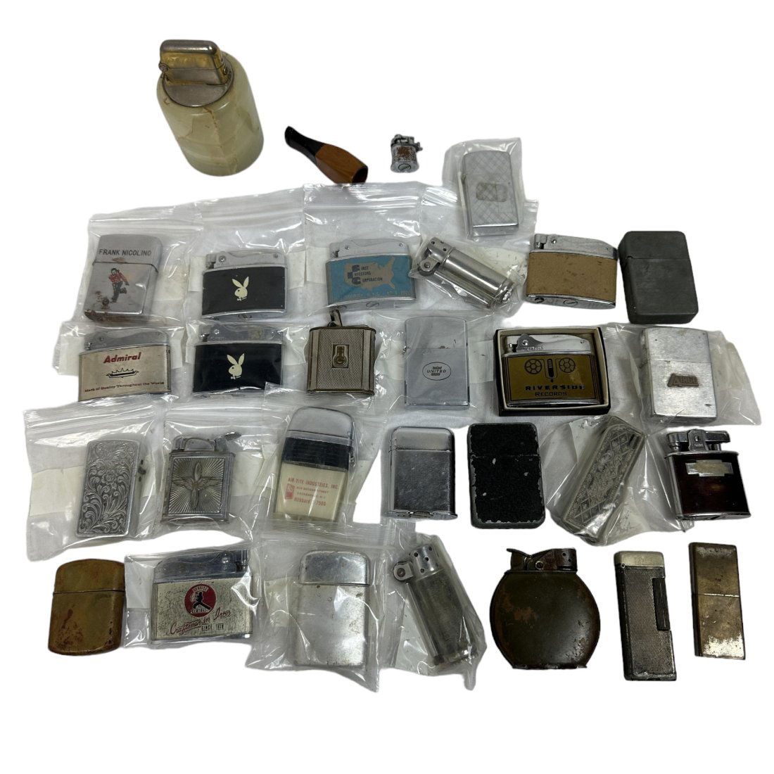 Vintage Cigarette Lighter Lot Some Military Thorens Zippo Dunhill Ronson: Lot of assorted vintage cigarette lighters. Brands include Thorens, Zippo, Dunhill, and Ronson. Some military lighters. Black crackle finish lighters are not Zippos. All untested.